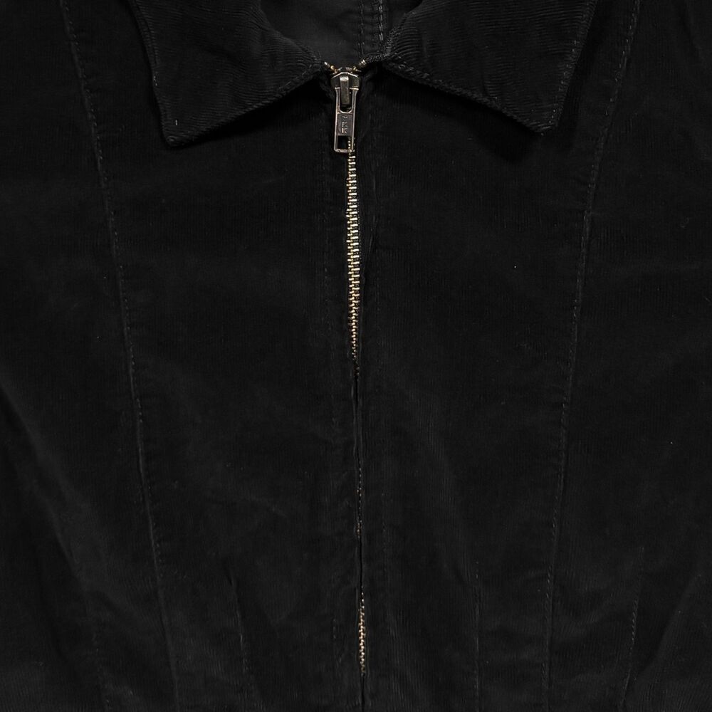Free People Romper Womens Small Black Corduroy Zip Front Short Sleeve Jumpsuit - Picture 4 of 9